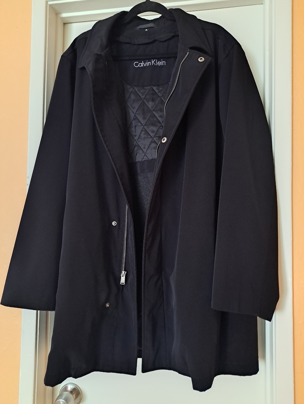 Calvin Klein Mens  Black  Car Coat